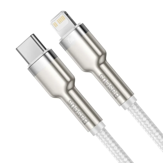 Kabel Baseus Cafule USB-C–Lightning 20W PD 1 m biały