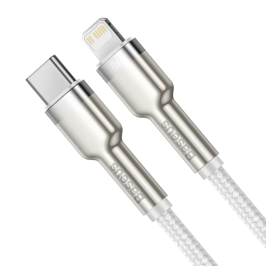 Baseus Cafule Metal Data USB-C – Lightning 20 W 1 m biały