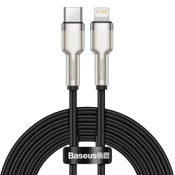 Kabel Baseus Cafule Metal USB-C–Lightning 20 W 2 m czarny – produkt w dokładnym wariancie wskazanym kodem CATLJK-B01, zg