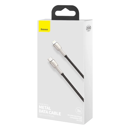Baseus Kabel Cafule Metal USB-C–Lightning 20 W 2 m czarny