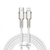 Kabel Baseus Cafule Metal USB-C – Lightning 20W 2 m biały