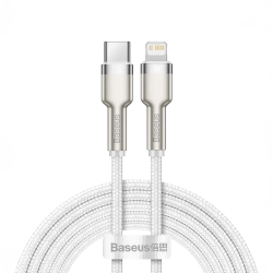Baseus Cafule Metal Data USB-C – Lightning 20W 2 m biały – przewód ze złączami USB-C – Lightning w kolorze biały. Baseus Cafule Metal Data USB-C – Lightning 20W 2 m biały – przewód ze złączami USB-C – Lightning w kolorze biały.