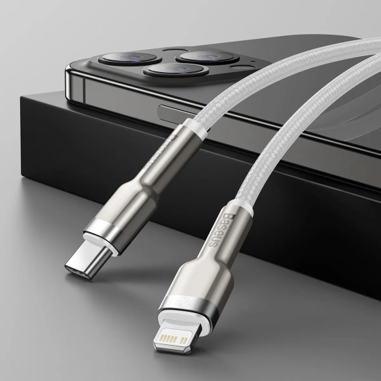 Baseus Cafule Metal Data USB-C – Lightning 20 W 2 m biały