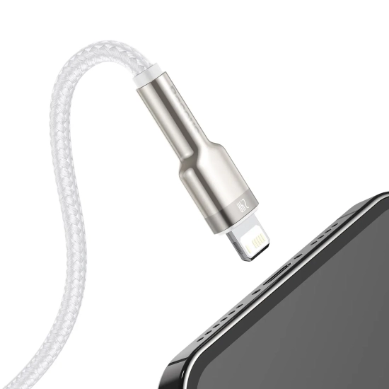 Baseus Kabel Cafule Metal USB-A–Lightning 1 m biały