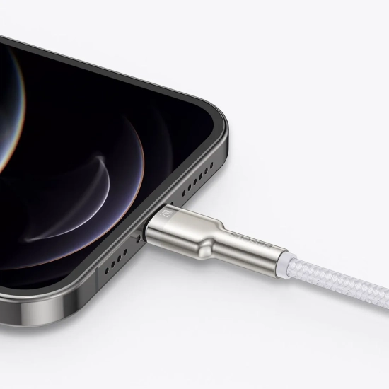 Baseus Kabel Cafule Metal USB-A–Lightning 1 m biały