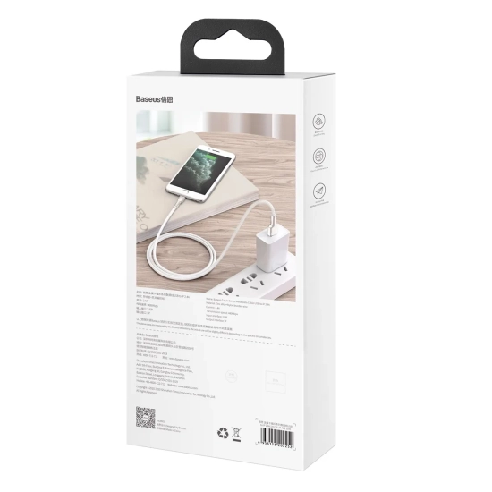 Baseus Kabel Cafule Metal USB-A–Lightning 1 m biały