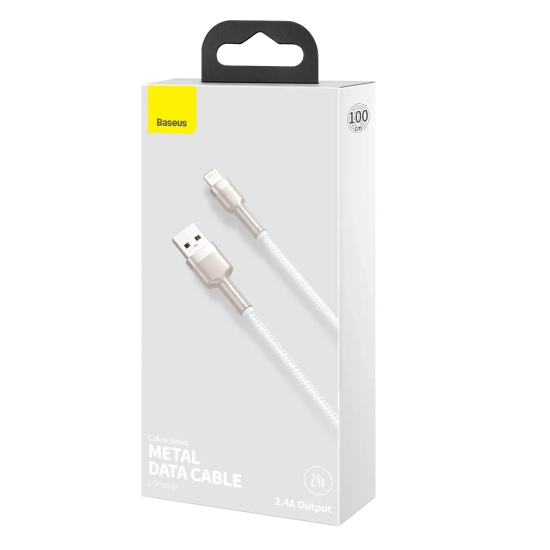 Baseus Kabel Cafule Metal USB-A–Lightning 1 m biały