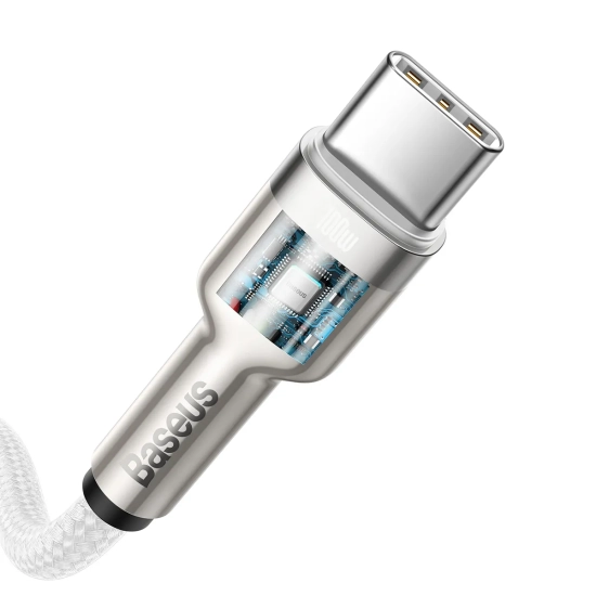 Baseus Kabel Cafule Metal USB-C–USB-C 100 W 1 m biały