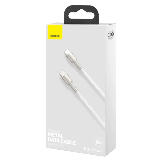 Baseus Kabel Cafule Metal USB-C–USB-C 100 W 1 m biały