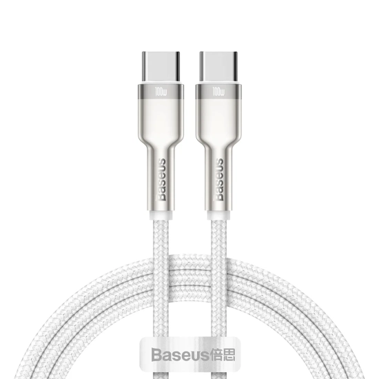 Baseus Kabel Cafule Metal USB-C–USB-C 100 W 1 m biały