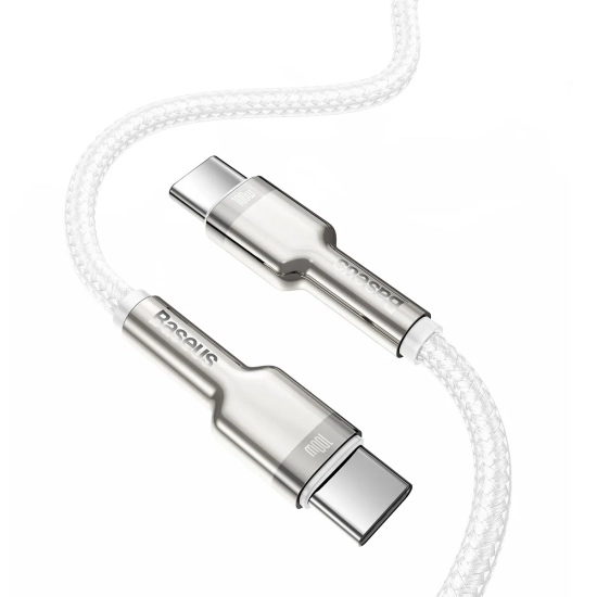 Baseus Cafule Metal CATJK-D02 USB-C – USB-C 100 W 2,0 m biały