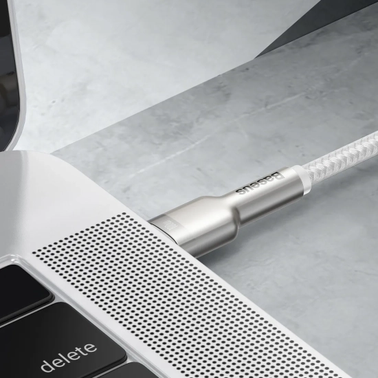 Baseus Cafule Metal CATJK-D02 USB-C – USB-C 100 W 2,0 m biały