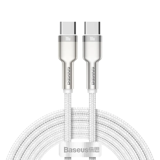 Baseus Cafule Metal CATJK-D02 USB-C – USB-C 100 W 2,0 m biały