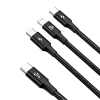 Kabel Baseus Rapid Series 3w1 USB-C 20W 1,5 m czarny