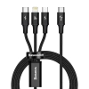 Kabel Baseus Rapid Series 3w1 USB-C 20W 1,5 m czarny