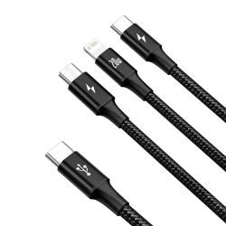 Baseus Rapid CAMLT-SC01 USB-A – USB-C / Lightning / micro USB 20W 1,5 m – przewód ze złączami USB-A – USB-C / Lightning