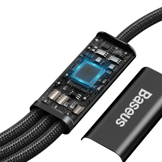 Kabel Baseus Rapid Series 3w1 USB-C 20W 1,5 m czarny