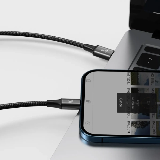 Kabel Baseus Rapid Series 3w1 USB-C 20W 1,5 m czarny