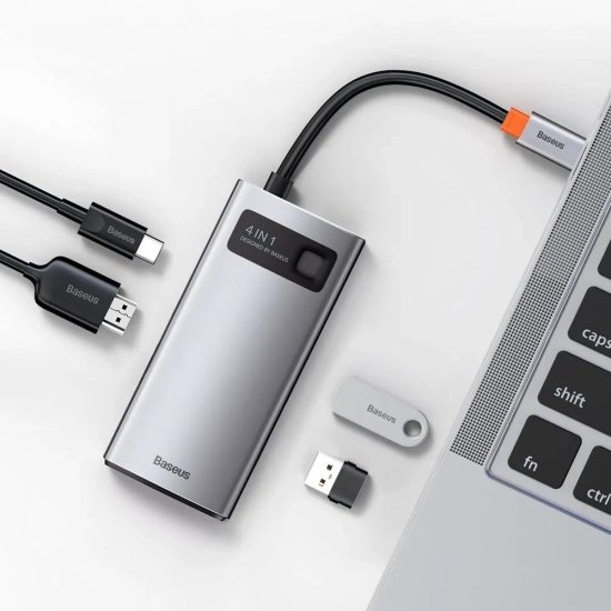 Baseus Hub USB-C Metal Gleam 4w1 HDMI PD 100 W