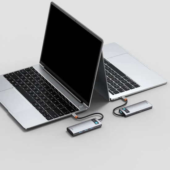 Hub USB-C Baseus Metal Gleam 5w1 HDMI PD 100 W szary