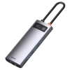 Hub USB-C Baseus Metal Gleam 6w1 HDMI PD RJ45 szary