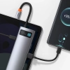 Hub USB-C Baseus Metal Gleam 8w1 HDMI PD RJ45 SD/TF szary
