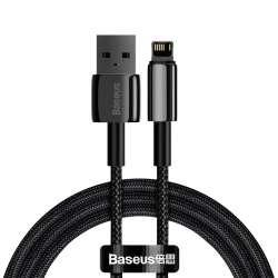 Kabel Baseus Tungsten Gold USB-A–Lightning 2,4A 1 m czarny