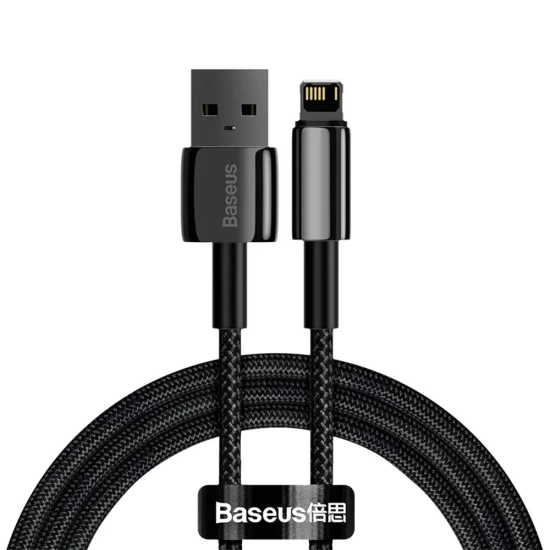 Kabel Baseus Tungsten Gold USB-A–Lightning 2,4A 1 m czarny