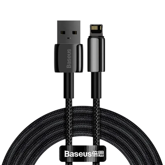 Kabel Baseus Tungsten Gold USB-A–Lightning 2,4A 2 m czarny