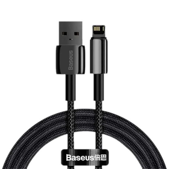 Baseus CALWJ-A01 USB-A – Lightning 2,4A 2,0 m czarny – przewód ze złączami USB-A – Lightning w kolorze czarny.