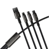 Kabel Baseus Tungsten 3w1 USB-A 3,5A 1,5 m czarny