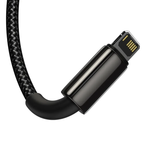 Kabel Baseus Tungsten 3w1 USB-A 3,5A 1,5 m czarny