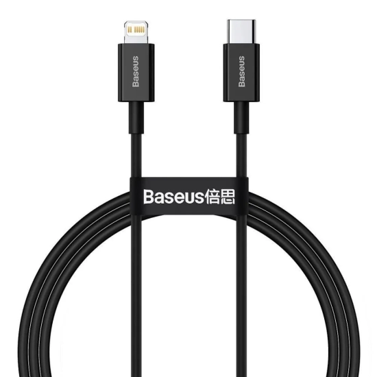 Baseus Superior CATLYS-A01 USB-C – Lightning 20W 1,0 m czarny – przewód ze złączami USB-C – Lightning w kolorze czarny.