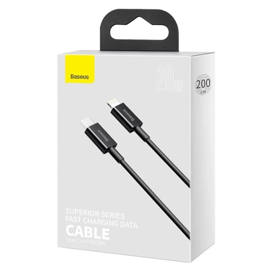 Baseus Kabel Superior PD USB-C–Lightning 20 W 2 m czarny