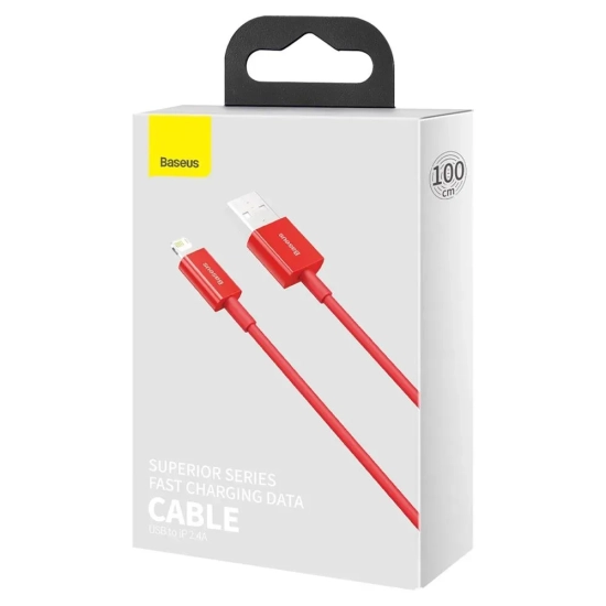 Kabel Baseus Superior USB-A–Lightning 2,4A 1 m czerwony