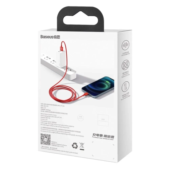 Baseus Kabel Superior USB-A–Lightning 1 m czerwony