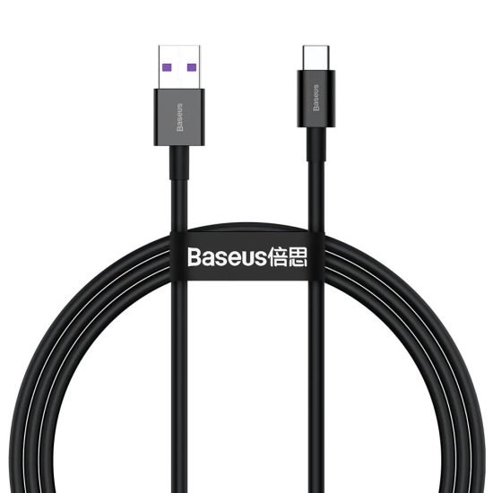 Baseus Superior USB-A – USB-C 66W 1 m czarny – przewód ze złączami USB-A – USB-C w kolorze czarny.