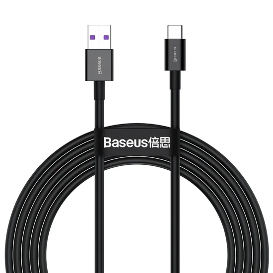 Kabel Baseus Superior CATYS-A01 USB-A–USB-C 66W 2 m czarny