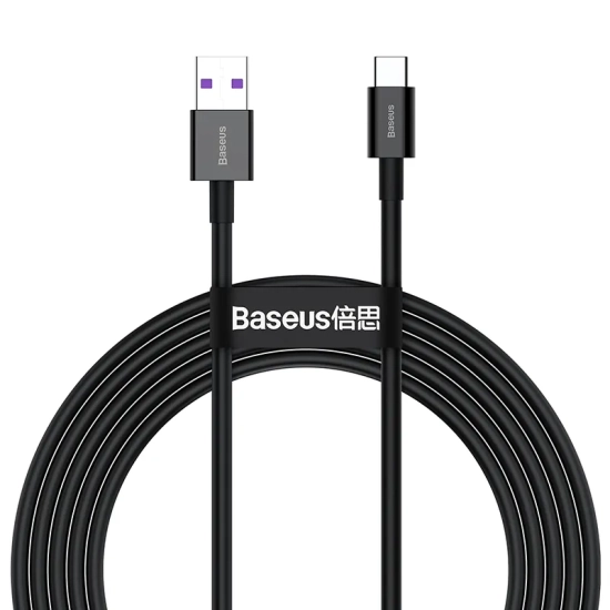 Baseus Superior CATYS-A01 USB-A – USB-C 66W 2,0 m czarny – przewód ze złączami USB-A – USB-C w kolorze czarny.