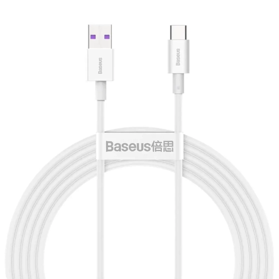 Baseus Superior USB-A – USB-C 66W 2 m biały – przewód ze złączami USB-A – USB-C w kolorze biały.