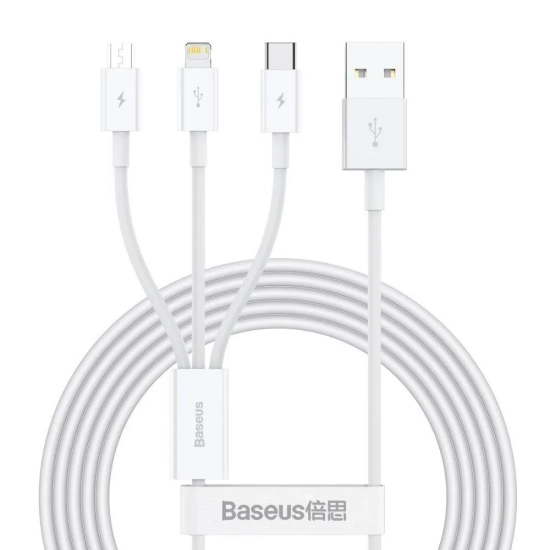 Baseus Superior CAMLTYS-02 USB-A – USB-C / Lightning / micro USB 3,5A 1,5 m – przewód ze złączami USB-A – USB-C / Lightn