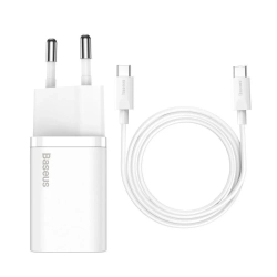 Baseus ładowarka sieciowa 25W GaN USB-C biała — wariant produktu marki Baseus, kolor biały, moc do 25W.