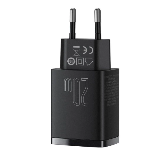Baseus Compact ładowarka sieciowa 20 W USB-C czarna