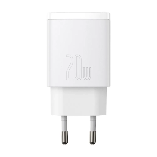Baseus Ładowarka sieciowa Compact CCXJ-B02 20 W USB-C USB-A biała