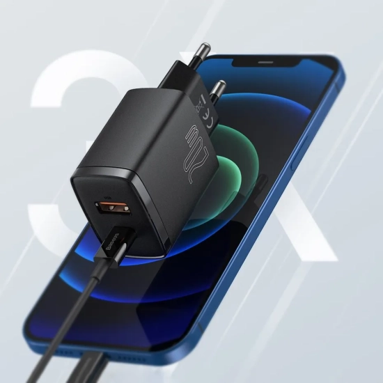 Baseus Ładowarka sieciowa Compact CCXJ-B02 20 W USB-C USB-A biała