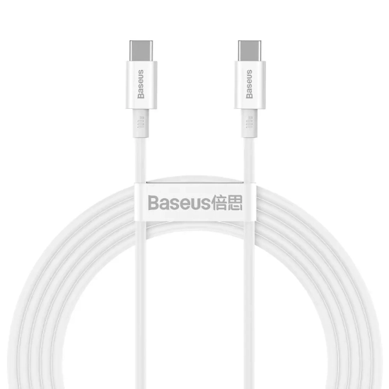 Kabel Baseus Superior USB-C – USB-C 100W 2 m biały