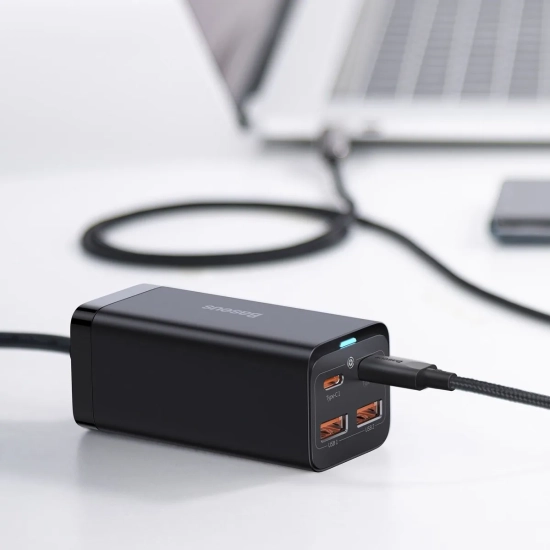 Baseus GaN3 Pro ładowarka sieciowa 100 W 2x USB-C czarna