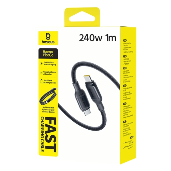 Kabel Baseus PicoGo USB-C – USB-C 240W 1 m czarny
