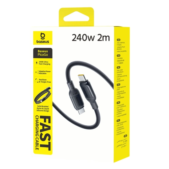 Baseus Kabel USB-C–USB-C 240 W 2 m czarny