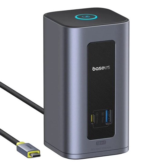 Stacja dokująca Baseus Nomos NU1 Air 12w1 USB-C szara